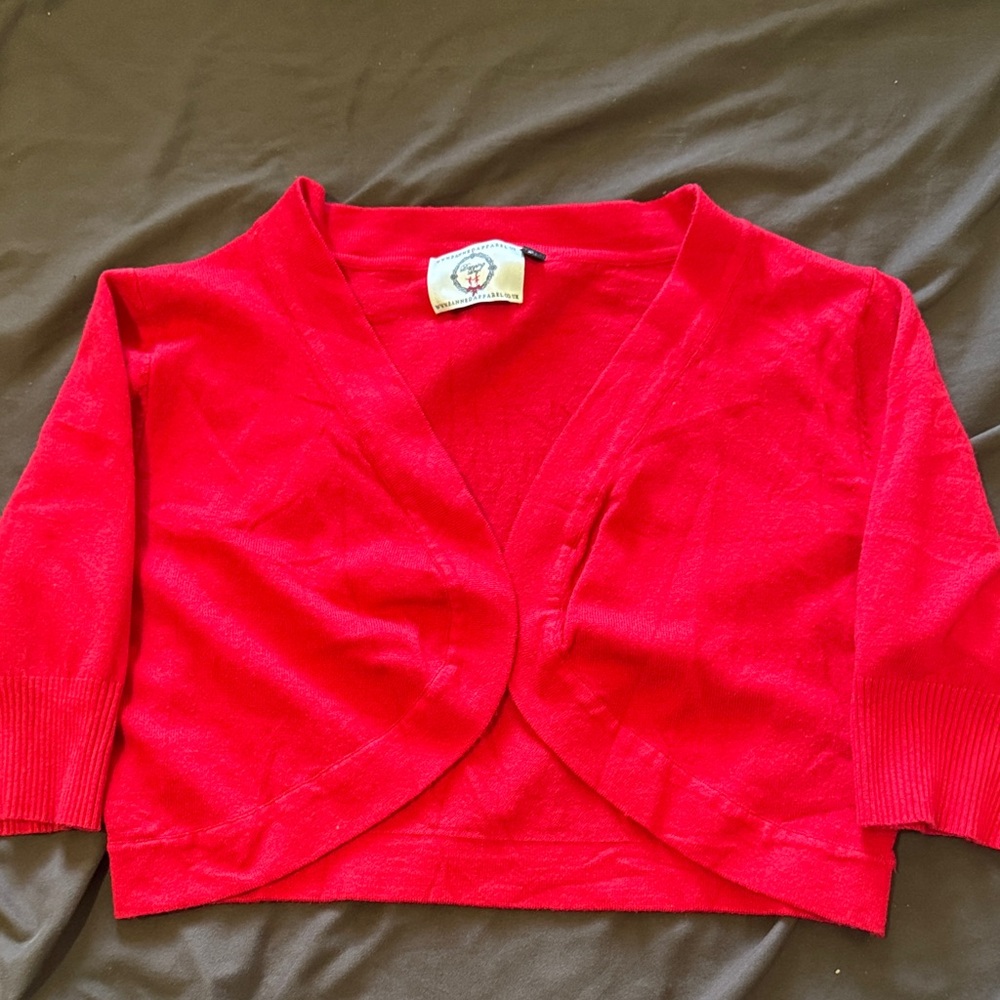 Elegant Red Women's Shrug